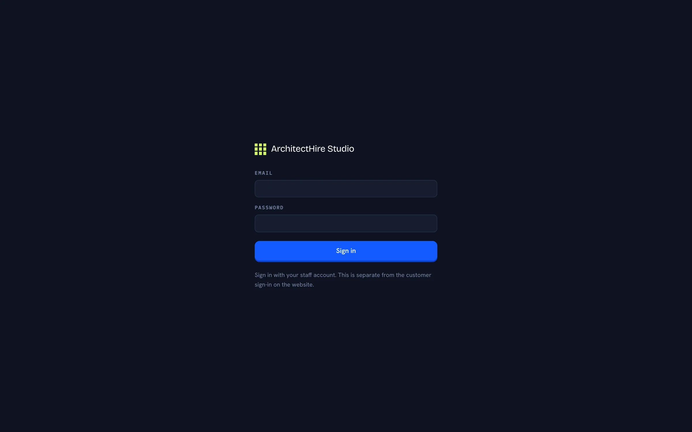 ArchitectHire — studio dashboard