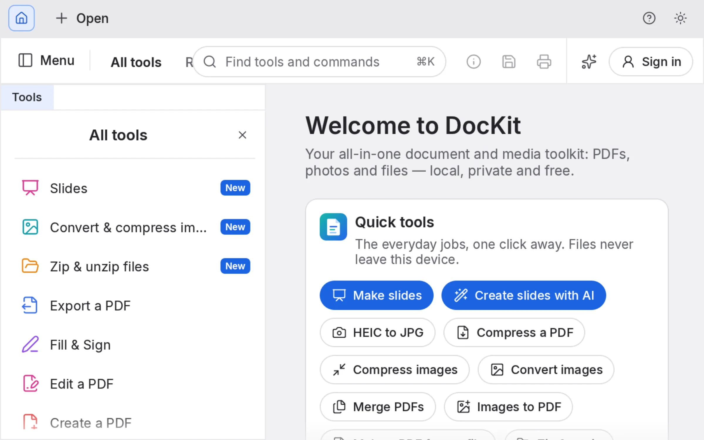 DocKit interface