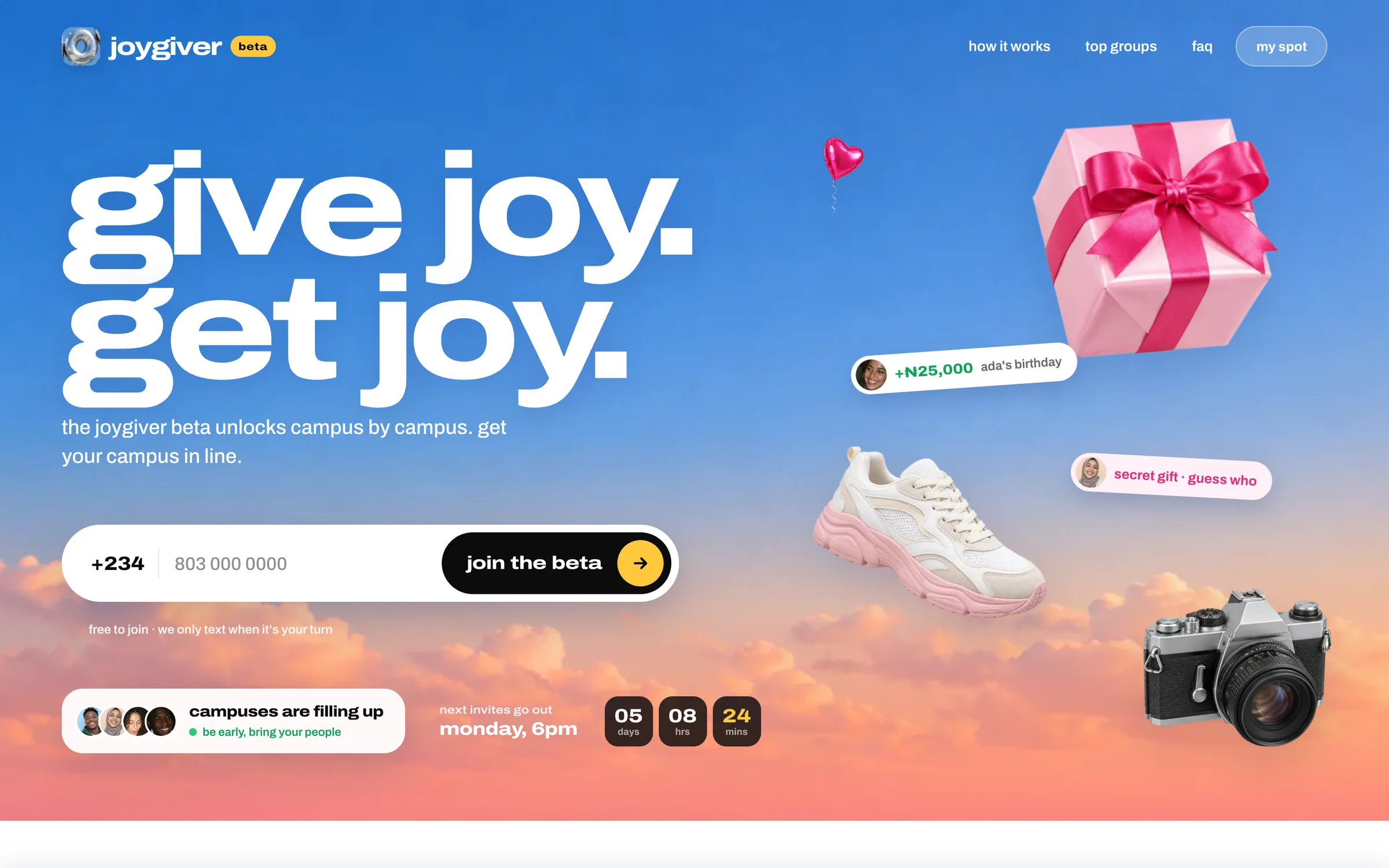 Joygiver interface